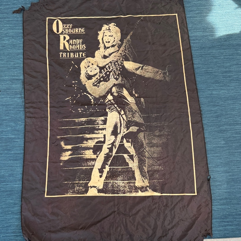 RARE Ozzy Osbourne Randy Rhoads Tribute Tapestry - Flag - Banner - Wall Hanging